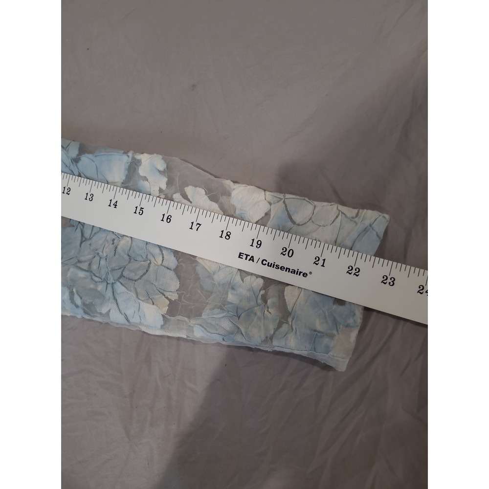 Vtg. Cynthia Max Women SZ Med. Semi sheer Floral Jacket lt. Blue floral boho USA - Picture 9 of 12